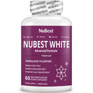 NuBest White - Supports Radiant and Healthy Skin with Glutathione, Milk Thistle Extract, L-Cysteine, Precious Herbs and Vitamins - Natural Formula, 60 Vegan Capsules (Pack of 1)